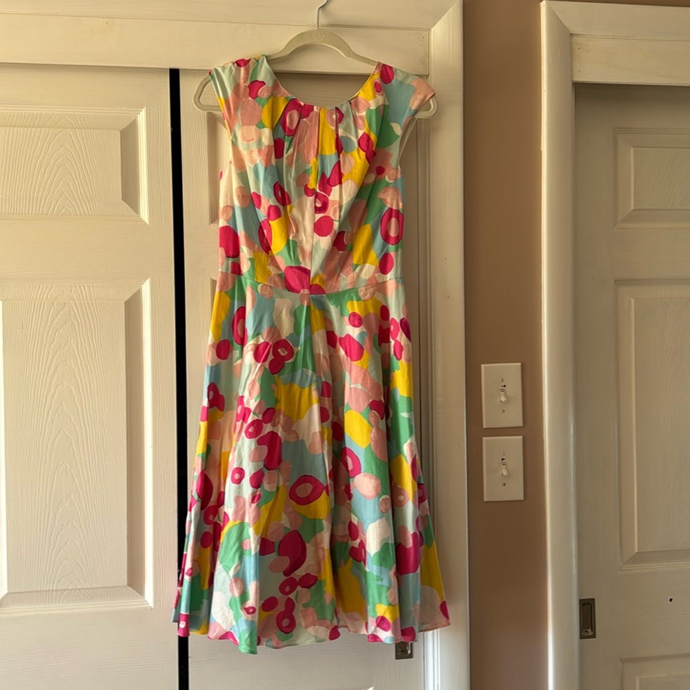 Boden Bright Multicolor Floral Fit & Flare Dress